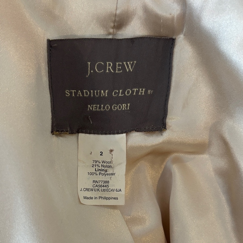 J.Crew Pale pink Nello Gori wool Stadium Cloth Coat Sz 2 4 Small - Picture 11 of 13